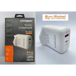 EXPOWER TRAVEL CHARGER PD & QC 3.0 ADAPTIVE - 45W (ACC101)