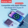 Yoobao LK10 10000mAh Mini Fast Charging Powerbank Built in Cables (Lightning & Type C) PD20W SCP22.5W Lilac Purple